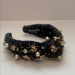 Living Fully Halloween Black and Gold Embellished Headband